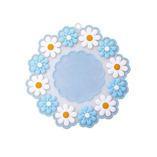 Kawaii Pastel Daisy Mug Placemat Coaster - Blue / 20 CM / CHINA