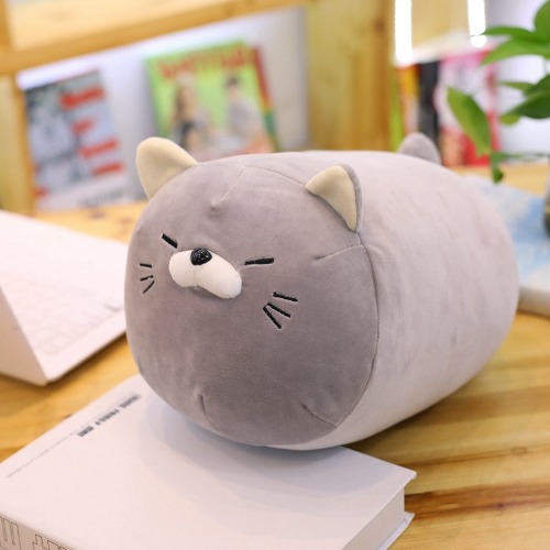 Fat Chonky Cat (3 COLORS, 2 SIZES) - 16″ / 40 cm / Silver