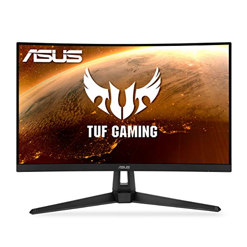 ASUS TUF Gaming 27" 1440P HDR Curved Monitor (VG27WQ1B) - QHD (2560 x 1440), 165Hz (Supports 144Hz), 1ms, Extreme Low Motion Blur, Speaker, FreeSync Premium, VESA Mountable, DisplayPort, HDMI , BLACK - 27" Curved QHD 1ms 165Hz FreeSync Premium - Monitor