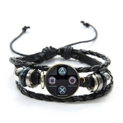 Old Video Game Controller Themed Charm Bracelet - Black / 58-60mm