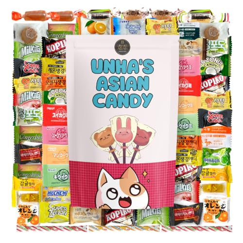 Mystery 60 Piece Asian Candy Mix - Japanese, Korean, Chinese Sweets and Dagashi - Individually Wrapped Gift Package