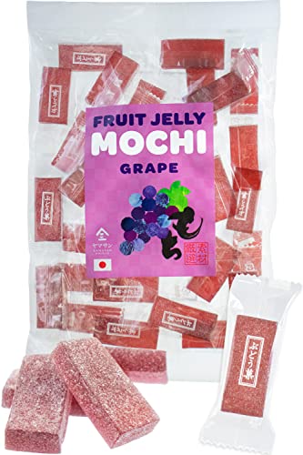Jelly Fruit Mochi, Japanese Traditional Candy, individually wrapped, Artisanal Handworks, Juicy Grape, 300g【YAMASAN】 - Grape