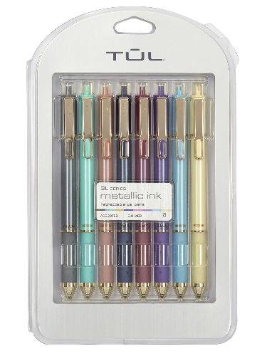 TUL Limited Edition Metallic Brights Retractable Gel Pens Medium Point 0.8 mm Assorted Barrel Colors - 