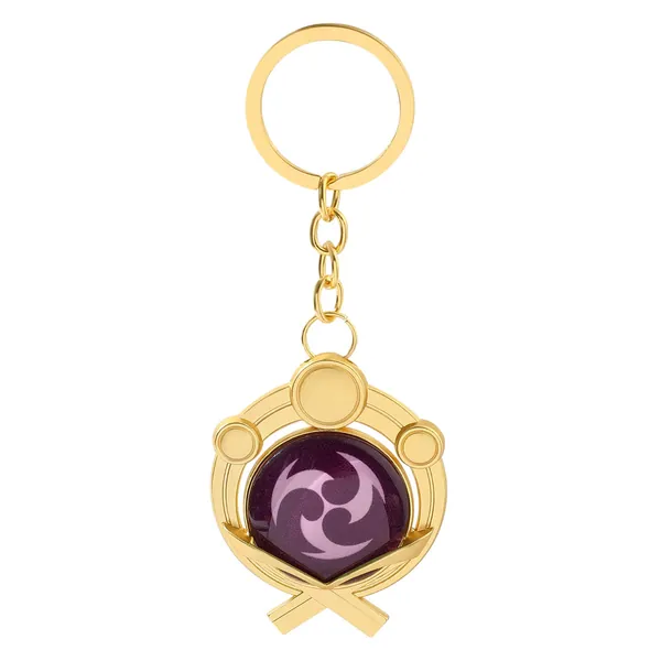 feimeng jewelry Genshin Impact Vision Luminous Keychain, Gold Game Figure Key Chain Pendant Keyring Accessories Cosplay Gifts - Inazuma - Keychain - Electro