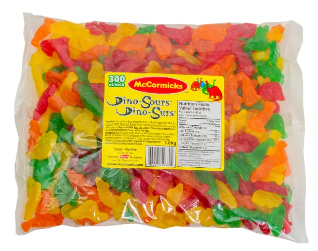 McCormicks, Dino-Sours - Gummies - Bulk Candy Bag, 1.8kg - Dino-Sours