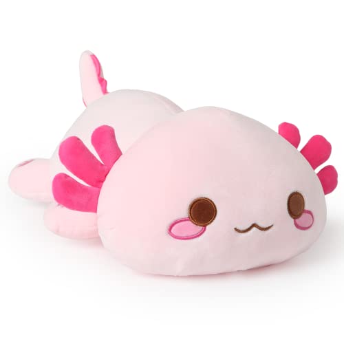 Onsoyours Cute Axolotl Plush, Soft Stuffed Animal Salamander Plush Pillow, Kawaii Plush Toy for Kids (Pink Axolotl A, 19") - Pink Axolotl a - 19"