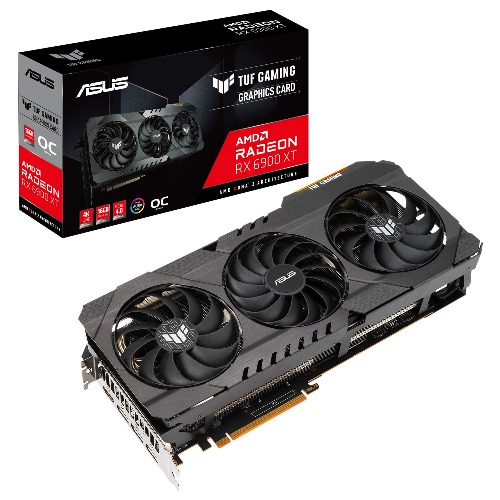 ASUS TUF Gaming AMD Radeon™ RX 6900 XT OC Edition Graphics Card (PCIe 4.0, 16GB GDDR6, HDMI 2.1, DisplayPort 1.4a, Dual Ball Fan Bearings, All-Aluminum Shroud, Reinforced Frame, GPU Tweak II)