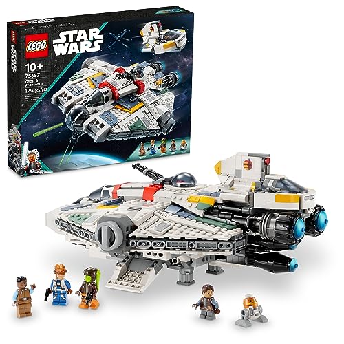 LEGO Star Wars: Ahsoka Ghost & Phantom II, Star Wars Playset Inspired by The Ahsoka Series, Featuring 2 Buildable Starships and 5 Star Wars Figures Including Jacen Syndulla and Chopper, 75357