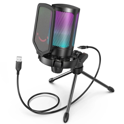 Professional Pink Streaming Microphone - Black