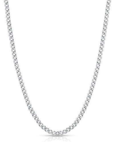 Fiusem 3.5mm Silver Tone/Black / 14K Gold Plated Chains for Men, Mens Necklace Chains Stainless Steel Cuban Link Chain Necklace for Men and Boys, Mens Chain 16, 18, 20, 22, 24, 26, 28 Inch - 3.5mm silver Length 20 Inch