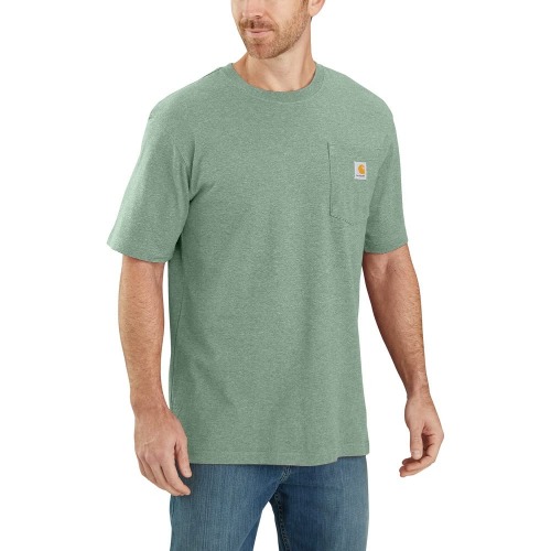 Carhartt Men's Loose Fit Heavyweight Short-Sleeve Pocket T-Shirt - Medium Jade Heather