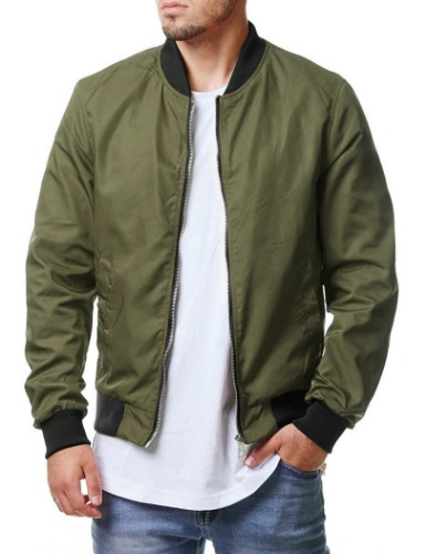 COOFANDY Men Bomber Jacket Lightweight Casual Softshell Flight Windbreaker Coat - Small 1 - Army Green