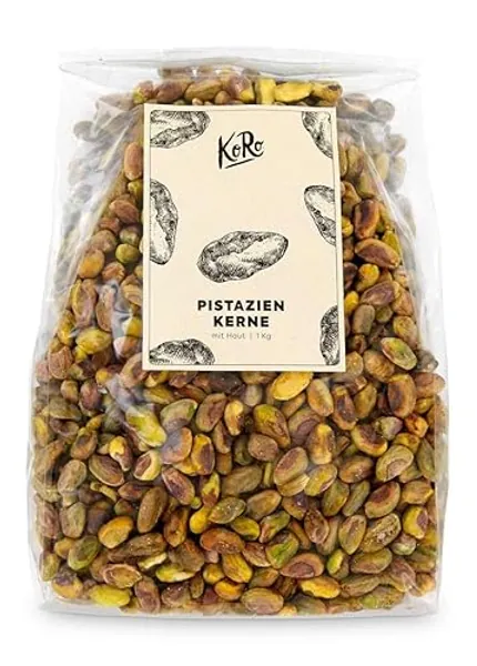 KoRo - Pistazienkerne mit Haut 1 kg - Ohne Öl - Naturbelassen - Ohne Zusätze - Mit Haut - 1 kg (1er Pack)