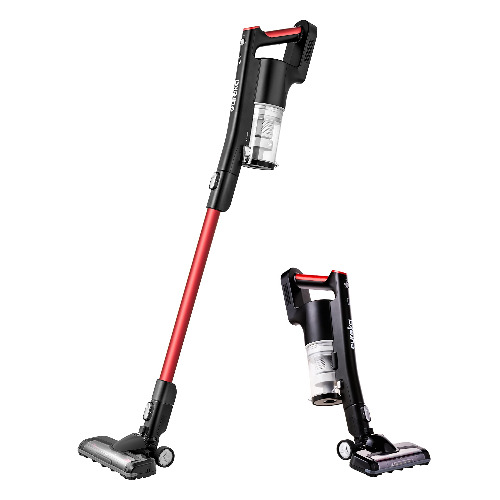 EUREKA Cordless Vacuum Cleaner LED Headlights, Convenient Stick and Handheld Vac, Red, Black