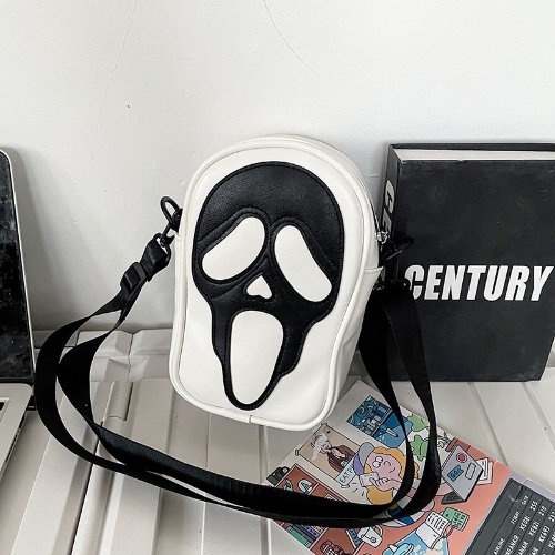 Black/White Ghost Face Bag - White