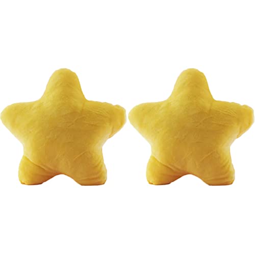 zhidiloveyou 2PCS Star Pillow Plush Yellow Stuffed Star Shaped Pillow Cute Toy for Kids 15.7"