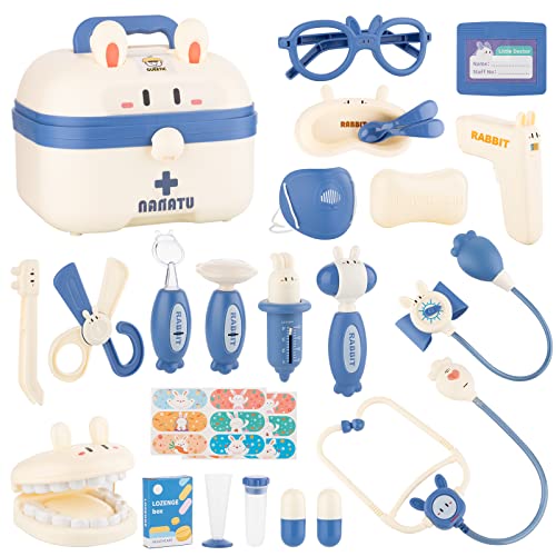 GUEETIC Doctor Kit for Kids - Pretend Play Educational Doctor Toys, Medical Kit with Stethoscope, Doctor Playset for Dentist Doctor, Role Play Toys for 3 4 5 6 7 8 Years Old Girls & Boys Toddler Gifts