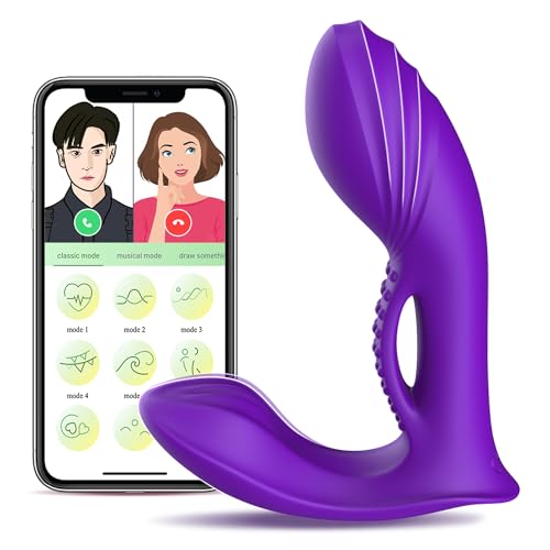 G Spot Rabbit Vibrators Sex Toys for Clitoris Stimulation, APP Control Wearable Panty Realistic Dildo Stimulator With 9 Vibration Modes,Magnetic Rechargeable Adult Sex Toys for Women Pleasure (Purple) - Vibrators