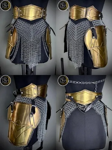 Lady Medieval Armor, Fantasy Chainmail Cosplay, LARP & SCA Armor