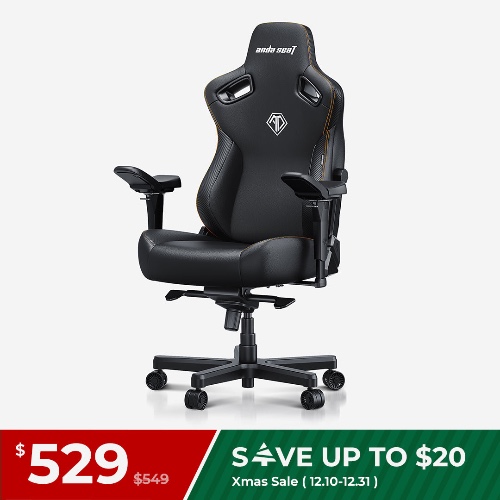 AndaSeat Kaiser 3 Pro 5D Armrest Gaming Chair - L / Premium PVC Leather / Elegant Black