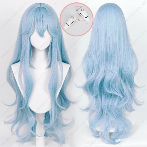 Peluca celeste larga