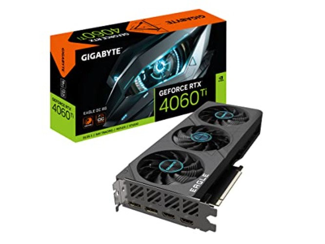 GIGABYTE GeForce RTX 4060 Ti Eagle OC 8G Graphics Card, 3X WINDFORCE Fans, 8GB 128-bit GDDR6, GV-N406TEAGLE OC-8GD Video Card - GeForce RTX 4060 Ti EAGLE OC 8G