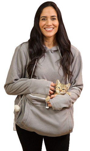 KITTYROO Cat Hoodie, The Original AS SEEN ON TV Kitty Carrying Sweatshirt, with Super Soft Kangaroo Pet Pouch - Small-Medium