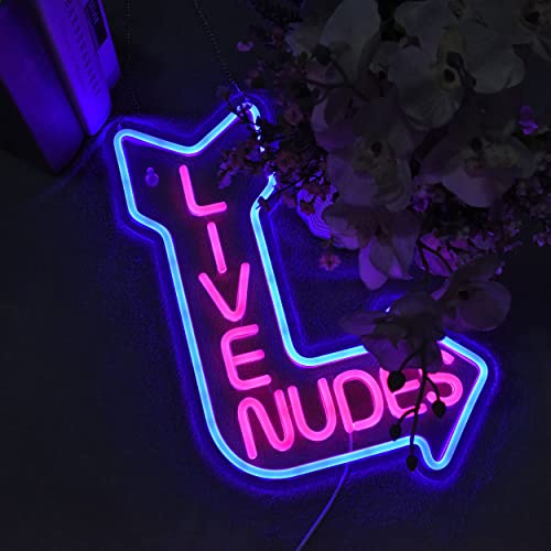 Neon Sign for Wall Decor Man Cave Bar Home Art Neon Light Handmade LED Neon Lights Signs with Dimmer for Bedroom Office Hotel Pub Cafe Recreation Room Wall Artwork Sign Decor(15X13inches) - Blue+Pink