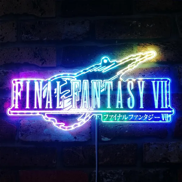 Final Fantasy VII 3D Light Wall Sign, Game Room LED Sign, Multi Colors Mode Changing, Birthday Gift, Christmas Gift, Xmas Gift