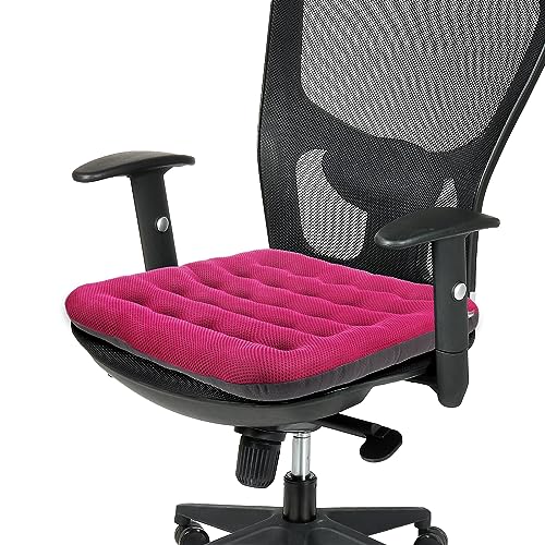 SINOSSO Excellent Support Effect Office Chair Cushion 1 Pack, Luxury Air Mesh Breathable Non-Slip Desk Computer Seat Cushion, Kitchen Dining Room Square Chair Pad (1 Count, Rose Pink) - Rose Pink - 1