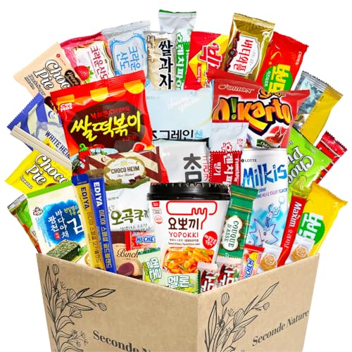 Journey of Asia Korean Snack Box 38 Count Care Package Individually Wrapped Packs of Candy, Snacks, Chips, Cookies, Treats for Friends and Family.