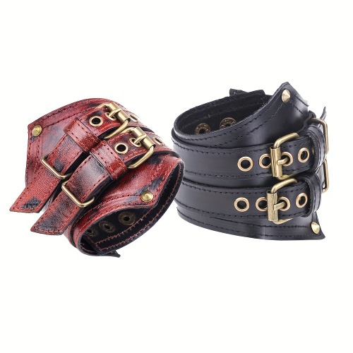 1pc Pulsera De Cuero PU Ancha Con Hebilla Retro Para Hombre