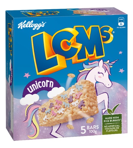 Kellogg's LCMs Unicorn Puffed Rice Snack Bars, 5 x 20g
