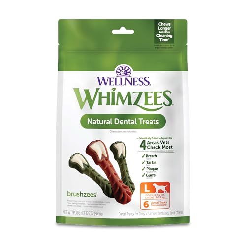 Whimzees Dental Dog Treats, Large Breed, Bag of 6