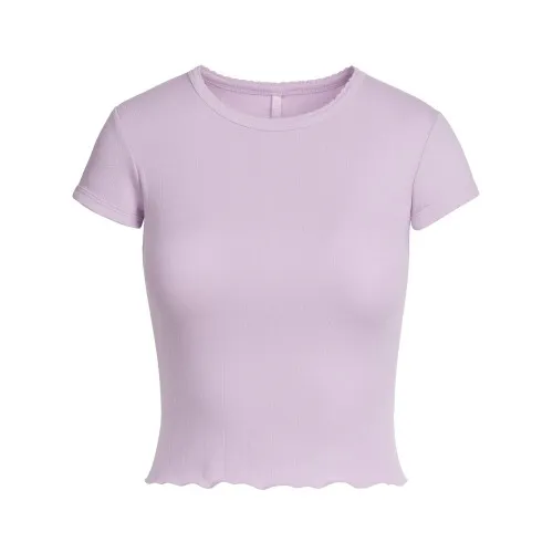 DROP NEEDLE POINTELLE BABY TEE | WISTERIA | XXS