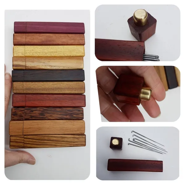 Felting Needle Case / Needle Felting Gift / Luxury Needle Case / Needlefelt / exotic Wooden Case / Hand made / Luxury Fibre Art Tool - MarieReddingArts