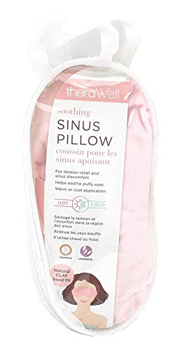 Therawell Danielle Anti-Stress Clay Bead Sinus Eye Mask, Lavender & Chamomile, Pink , 0.6 pound - Pink