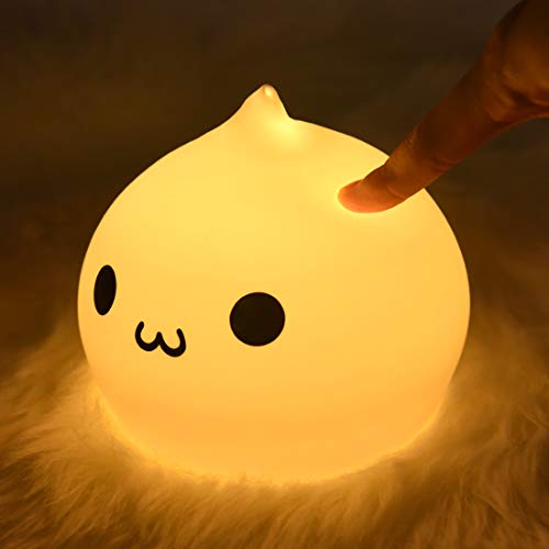 Night Light for Kids, Dumpling Light Silicone Nursery Cute Lamp, Battery Powered Animal Nightlight with 7-Color for Baby Teen Girls and Boys Bedrooms Birthday Gift - Dumpling