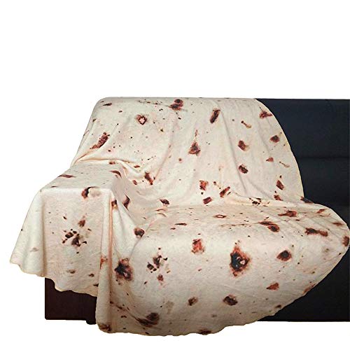 Dreambeauty Burrito Tortilla Blanket,Taco Round Wrap Blanket Double Sided Pattern, Premium Soft Flannel Novelty Round Food Blanket - 60 Inch