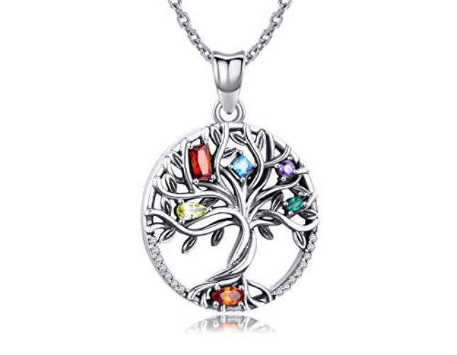 Odinstone Tree of Life Necklace, 925 Sterling Silver Family Tree of Life Pendant for Women, Abalone Shell Tree of Life Jewellery Gifts for Women - A-Tree of Life-1