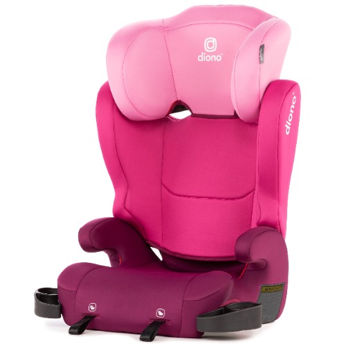 Diono Cambria 2 XL 2022, Dual Latch Connectors, 2-in-1 Belt Positioning Booster Seat, High-Back to Backless Booster with Space and Room to Grow, 8 Years 1 Booster Seat, Pink - Pink NEW! Solid