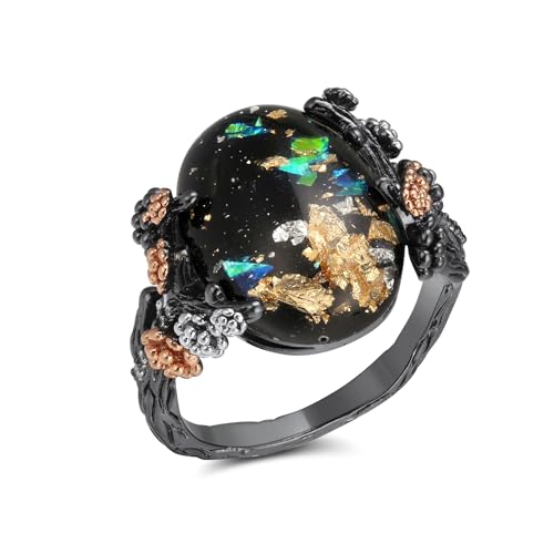 Ginger Lyne Collection Henrietta Tree Branch Elven Fairy Flower Simulated Fire Opal Ring Engagement Ring for Women Promise Rings Kids Teen Girls - White 11