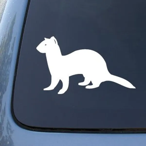 FERRET - Ferrett Weasel - Vinyl Car Decal Sticker #1513 | Vinyl Color: White