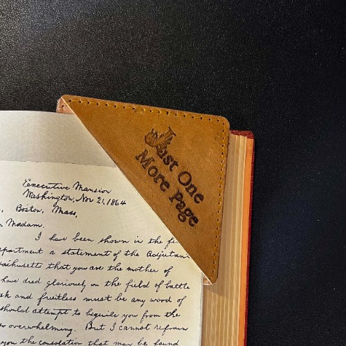 Square Leather Bookmarks - One more page