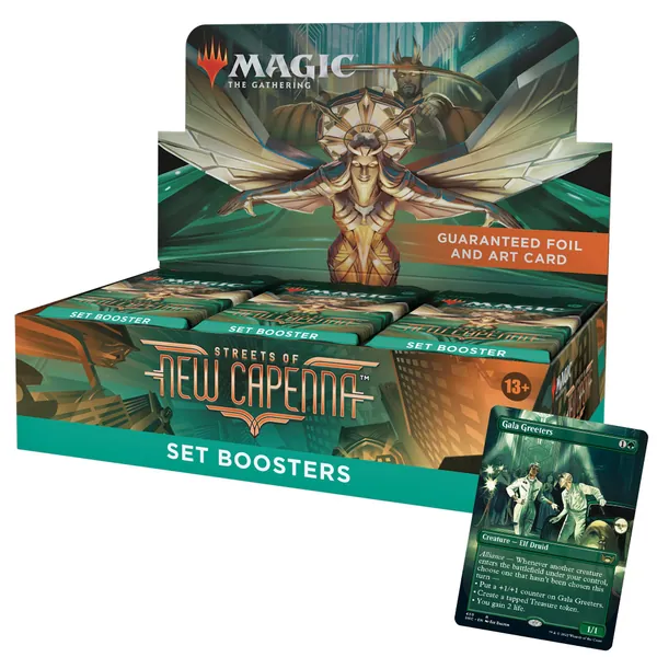 Magic: The Gathering Streets of New Capenna Set Booster Box | 30 Packs + 1 Box Topper (361 Magic Cards) - 