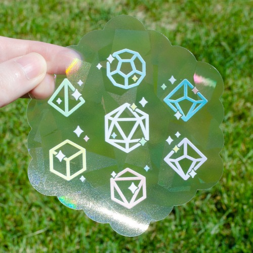 Rainbow Dice Suncatcher Sticker