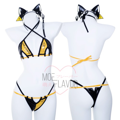 Danger Cyber Cat Bikini - Yellow / M/L