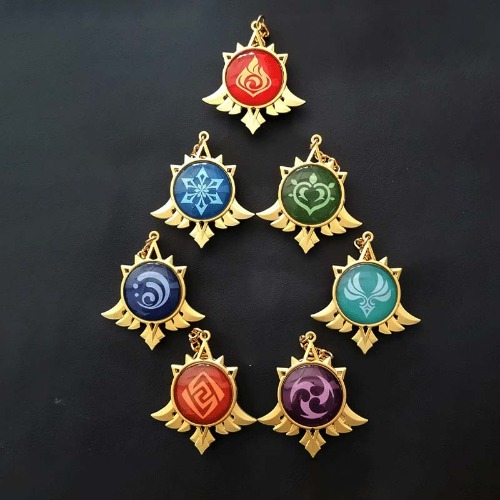 Mondstadt Vision Keychain Genshin Impact Gifts Genshin Elements - Electro