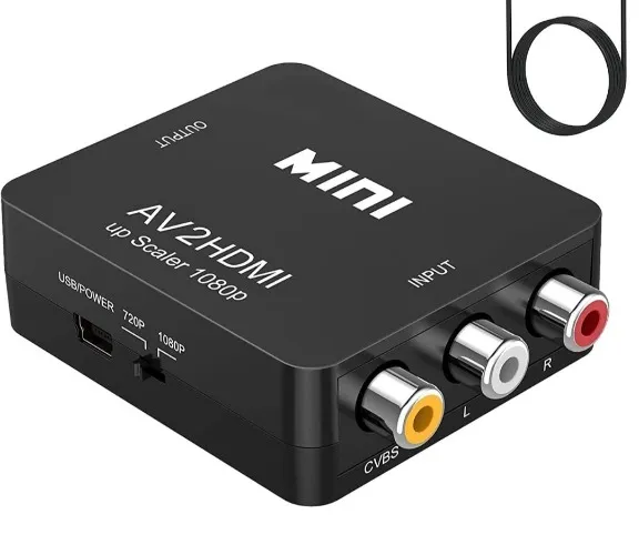 Amazon.com:  RCA to HDMI,AV to HDMI Converter, 1080P Mini RCA Composite CVBS Video Audio Converter Adapter Supporting PAL/NTSC for TV/PC/ PS3/ STB/Xbox VHS/VCR/Blue-Ray DVD Players : Everything Else