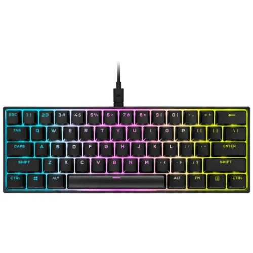Corsair K65 RGB MINI 60% Mechanical Gaming Keyboard (Customizable Per-Key RGB Backlighting, CHERRY MX Speed Mechanical Keyswitches, Detachable USB Type-C Cable, AXON Hyper-Processing Technology) Black : Video Games